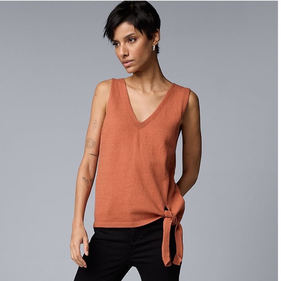 Simply Vera Vera Wang Tops - NWT Simply Vera Vera Wang baked clay side tie tank top size XS
